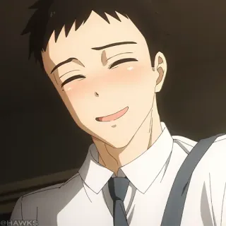 🎎 anime, garçon, souriant, joyeux, mignon telegram sticker