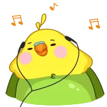 🎵 bird, cockatiel, music, headphones, cartoon, cute telegram sticker