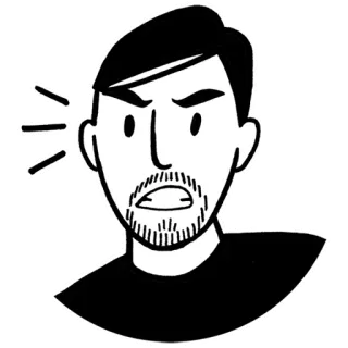 😡 arrabbiato, uomo, barba, espressione, frustrazione telegram sticker