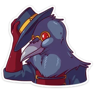 🙂 Medico della peste, Corvo, Uccello, Maschera, Cappello, Vintage, Medico telegram sticker