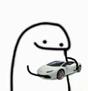 🚗 стикер, смешной, florkofcows, мультфильм, машина, lamborghini whatsapp sticker