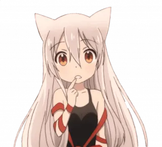 🤔 Anime, Chica gato, Kawaii, Lindo, Manga telegram sticker