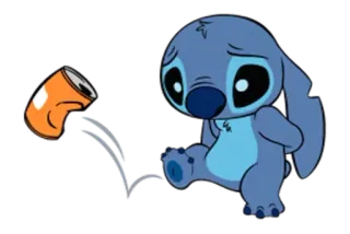 ☹️ Stitch Стич, Лило и Стич, мультфильм, персонаж, грустный telegram sticker