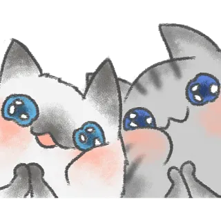 😍 kat, schattig, dier, kitten, cartoon, kawaii, huisdier whatsapp sticker