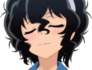 😌 anime, desenho animado, sorriso, feliz, fofo telegram sticker