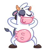 💃 cow, animal, cartoon, cute, dancing telegram sticker