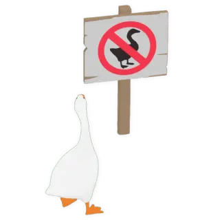 🚫 ガチョウ, 鳥, カモ禁止, 標識, 動物, 禁止 telegram sticker