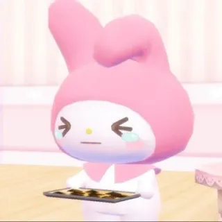 😣 My Melody My Melody, llorando, triste, kawaii, Sanrio telegram sticker