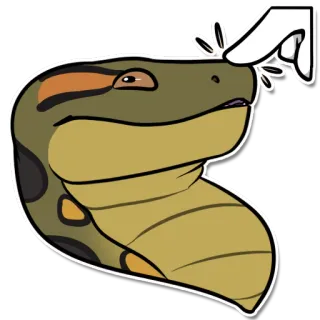 😮 serpiente, animal, dibujo animado, reptil, dedo, lindo whatsapp sticker