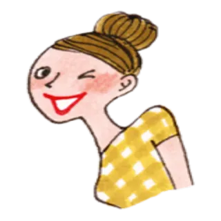 😉 женщина, мультфильм, девушка, милый, рисунок telegram sticker