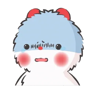 😨 triste, mignon, dessin animé, emoji, sticker, duveteux, pleurer whatsapp sticker