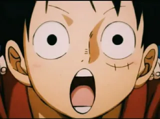 😮 Monkey D. Luffy One Piece Аниме, Ван Пис, Луффи, Монки Д. Луффи, Мультфильм, Персонаж telegram sticker