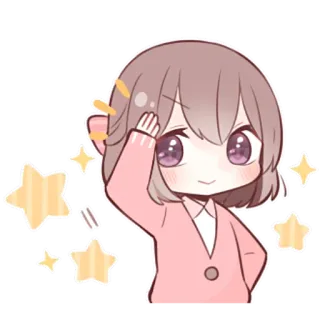 😊 chibi, cute, kawaii, girl, stars, anime, manga telegram sticker
