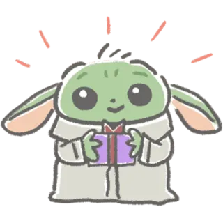 🎁 Grogu Grogu, เบบี้โยดา, สตาร์ วอร์ส, The Mandalorian, น่ารัก, ของขวัญ telegram sticker