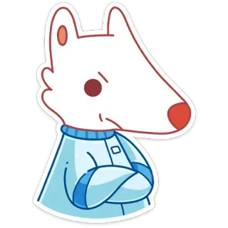 🤨 Hund, Tier, Cartoon, Aufkleber, Weißer Hund, Figur telegram sticker