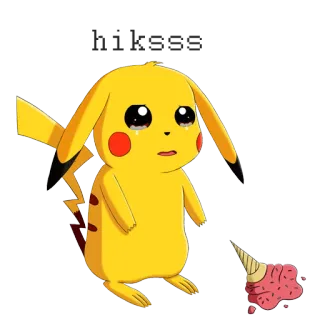 😭 Pikachu Pokemon sad pikachu pikachu, pokemon, triste, chorando, sorvete whatsapp sticker