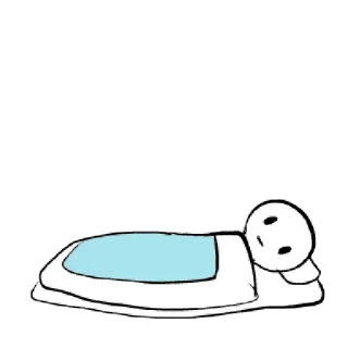 〰 bonhomme allumette, dormir, lit, détente, relax, mignon telegram sticker