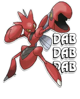 🤗 Scizor Pokemon DAB DAB DAB Scherox, Pokémon, Dab, Rot, Videospiel whatsapp sticker