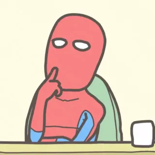 🤔 Spider-Man Spider-Man, denken, Cartoon, Superheld, Marvel, Comic telegram sticker
