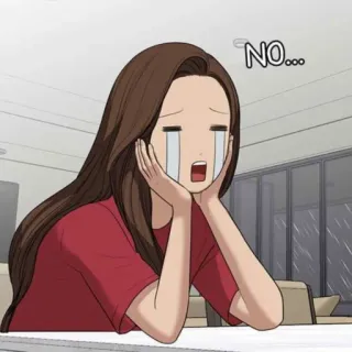 🛍 NO... traurig, weinend, verärgert, Anime, Manga, Cartoon telegram sticker