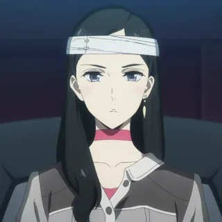 💳 Anime, Frau, Charakter, Verletzt, Verband, Ernst telegram sticker
