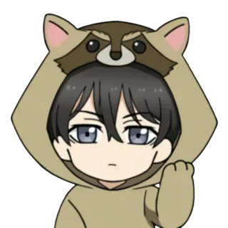 💫 Anime, Raton laveur, Mignon, Animal, Dessin animé, Personnage whatsapp sticker