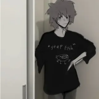 🥢 step fish ステップ魚, 魚, ポーズ, アニメ風, 漫画の魚 telegram sticker
