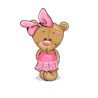 😞 orsetto, carino, rosa, cartone animato, animale, orso whatsapp sticker