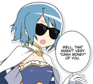 💵 WELL, THAT WASN'T VERY "CASH MONEY" OF YOU. Anime, Óculos de sol, Desenho animado, Citação, Engraçado telegram sticker