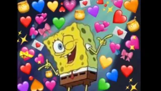 💛 Spongebob สพันจ์บ็อบ, หัวใจ, การ์ตูน, แอนิเมชัน telegram sticker