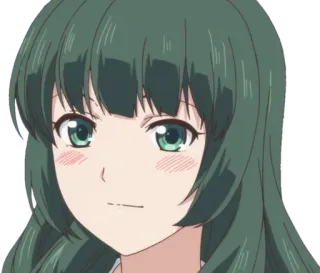 😊 Anime, Ragazza, Capelli Verdi, Personaggio, Ritratto telegram sticker