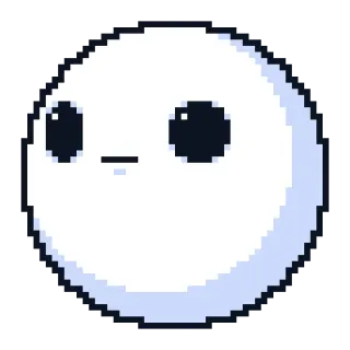 😐 cute, pixel art, simple, white, minimalist telegram sticker