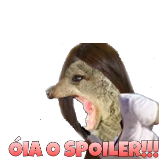 😡 ÓIA O SPOILER!!! Spoiler, Meme, Animal, Engraçado, Internet, Humor telegram sticker