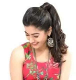 😄 Frau, Indische Schauspielerin, Rashmika Mandanna, Porträt, Lächeln telegram sticker