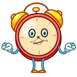 🤷‍♂️ alarm clock, cartoon, time, wake up, clock telegram sticker