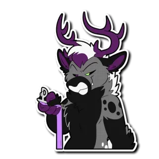 🐶 anthro, furry, deer, character, animal, antlers telegram sticker