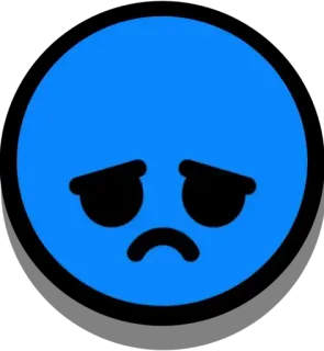😔 triste, azul, emoción, cara, molesto whatsapp sticker