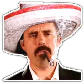 🌮 uomo, sombrero, sigaro, fumare, messicano, cappello, festa, cappello messicano telegram sticker