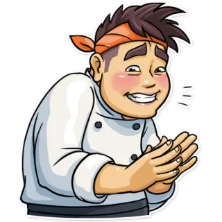 😜 chef, cocinero, dibujo animado, personaje, delantal telegram sticker