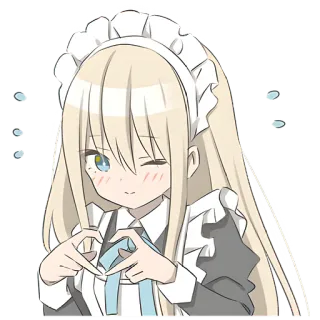 ❤️ 动漫, 女仆, 可爱, 女孩, 角色, 卡哇伊, 爱心 telegram sticker