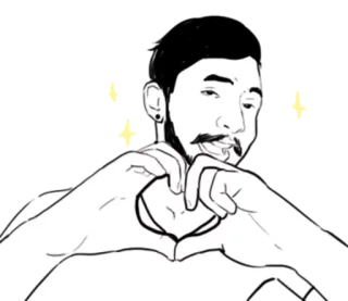 ❤ man, heart, love, cute, illustration, cartoon, drawing telegram sticker