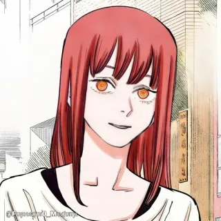 🔮 Makima Chainsaw Man Anime, Manga, Chainsaw Man, Makima, Mujer, pelo rojo telegram sticker