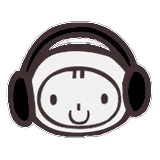 😘 cuffie, musica, cartone animato, adesivo telegram sticker