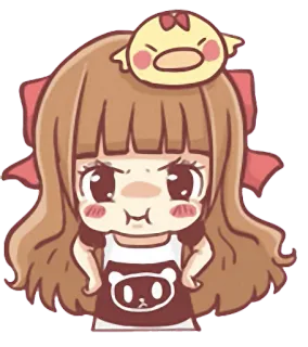 😠 Cartoon, Anime, Mädchen, Wütend, Süß, Sticker, Illustration telegram sticker