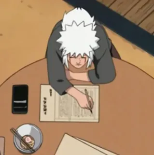 ☁️ Jiraiya Naruto Anime, Naruto, Jiraiya, Escritura, Mesa, Personaje telegram sticker