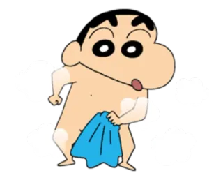 🙈 Shinchan Dibujos animados, Anime, Niño, Toalla, Baño, Crayon Shin-chan, Shinnosuke Nohara telegram sticker