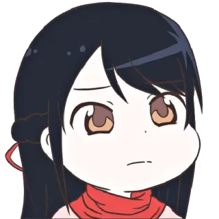 😕 anime, chibi, sad, cute, girl, expression telegram sticker