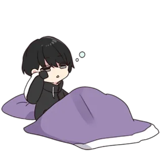 😴 Anime, Sonno, Personaggio, Letto telegram sticker
