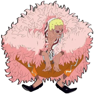 😈 Donquixote Doflamingo One Piece Anime, One Piece, Personaggio, Doflamingo, Cattivo, Manga telegram sticker