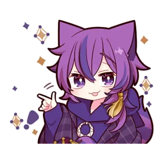 🤟 Animé, Oreilles de chat, Chibi, Mignon, Étincelle, Personnage telegram sticker